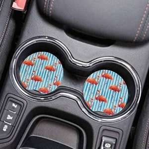 Pink Flamingo Car Coasters