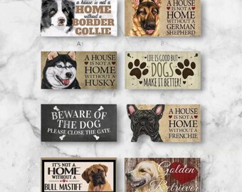 Wooden Wall Hanging with Dog Graphic, Letter Design, Modern Home Decor, Unique Wall Art