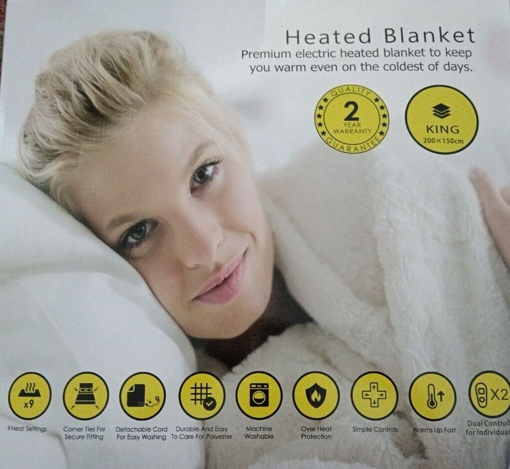 MONHOUSE Premium Soft Fleece Electric Heated Under Blanket - Etsy Australia