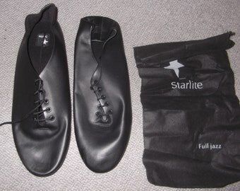Genuine Starlite quality unisex Jazz dance shoes - new ! - soft leather with full rubber soles - size 10 - black