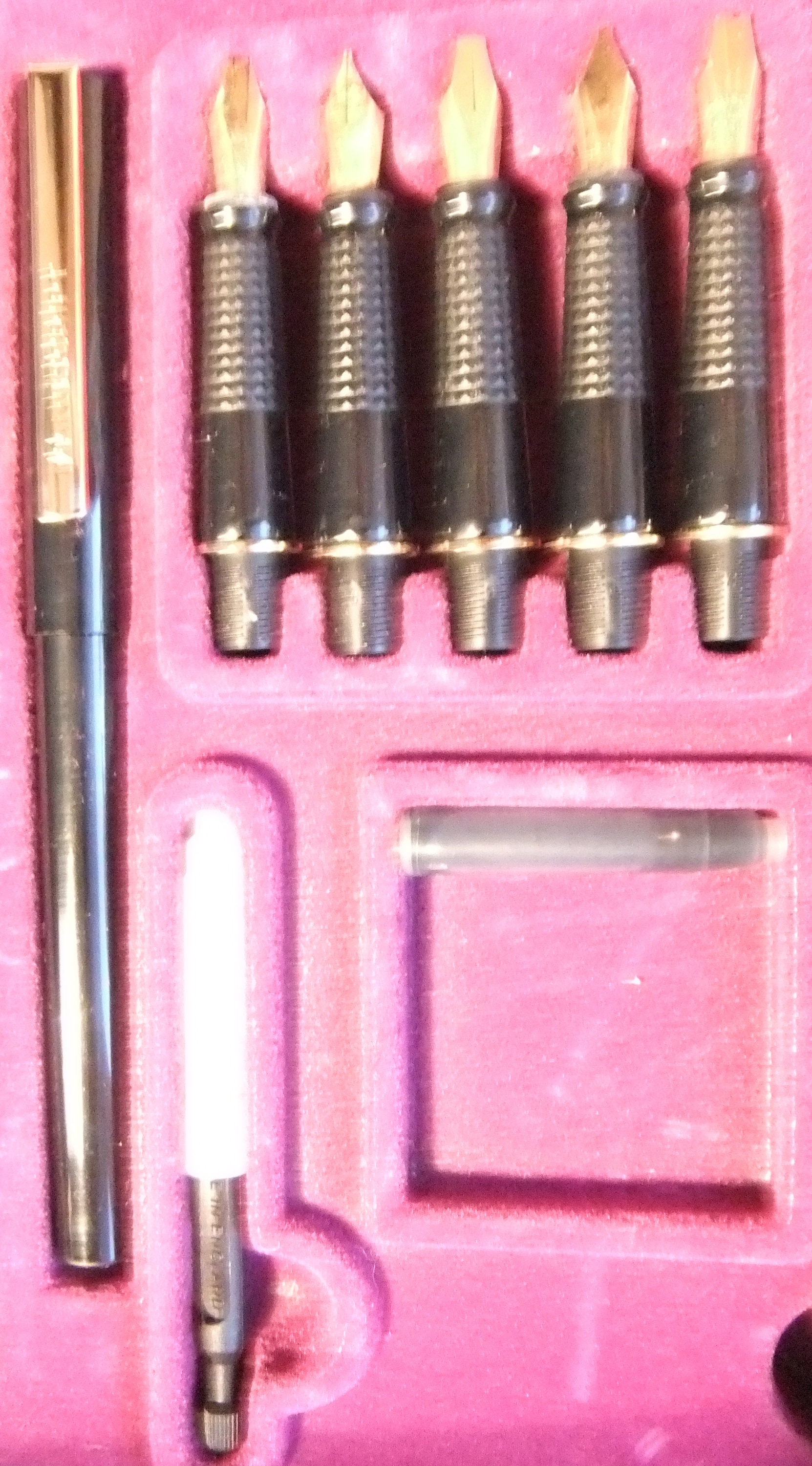Rare, Vintage Manuscript Fountain Pen Set 5 Interchangeable Nibs