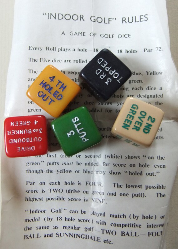 Ultrarare Vintage Indoor Golf Dice Game in Original Bespoke Etsy
