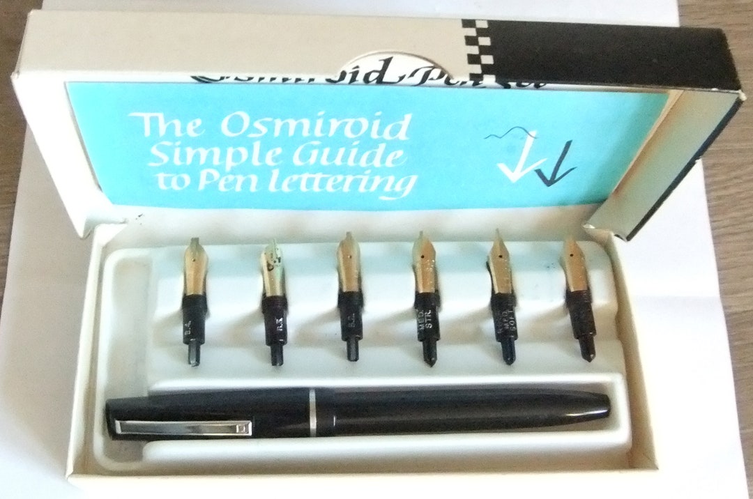 Rare, Vintage Osmiroid 65 Lettering / Calligraphy Pen Set in Original