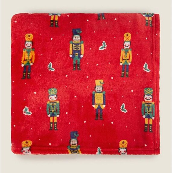 Red Christmas Nutcracker Blanket Throw Christmas Throw Etsy UK