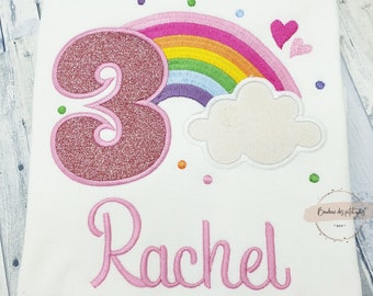 T-shirt ou body personnalisé arc en ciel | body bébé rainbow personnalisé pour fille | Cadeau enfant fille  | T shirt fille personnalisable