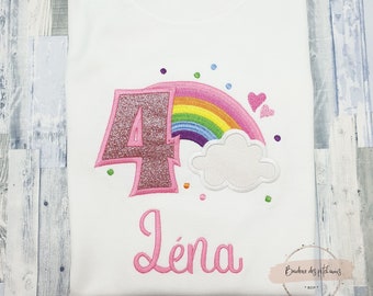 T-shirt ou body personnalisé arc en ciel pour petite fille | body bébé rainbow personnalisé  | Cadeau enfant  | T shirt fille personnalisé