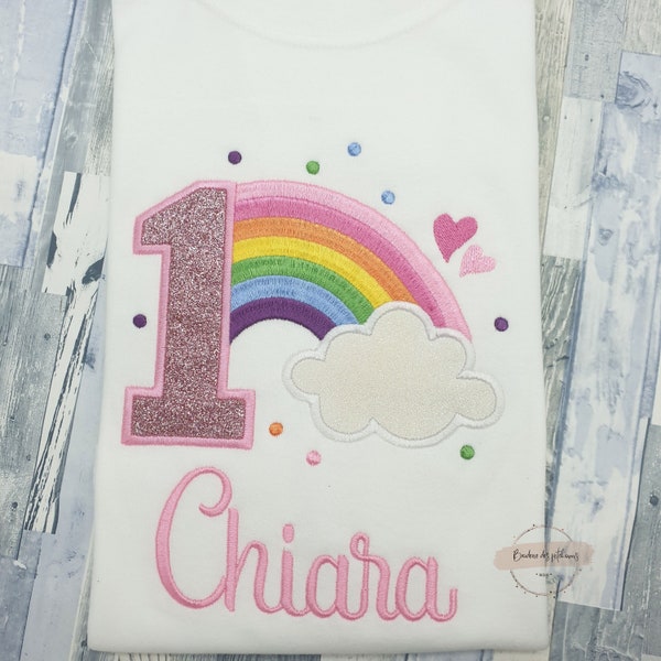 T-shirt ou body personnalisé arc en ciel petite fille | body bébé rainbow personnalisé  | Cadeau enfant fille | T shirt fille personnalisé