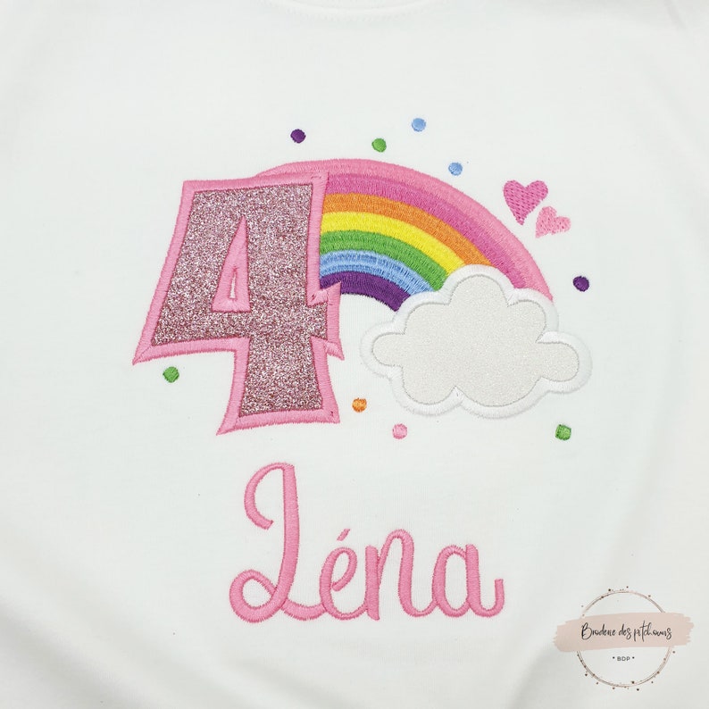 T-shirt ou body personnalisé arc en ciel pour fille body bébé rainbow personnalisé Cadeau enfant fille T shirt fille personnalisable image 6