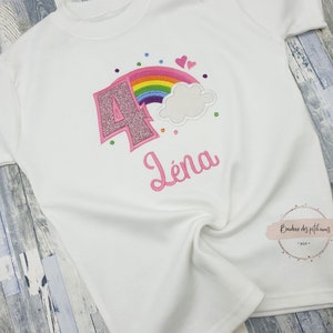 T-shirt ou body personnalisé arc en ciel pour petite fille body bébé rainbow personnalisé Cadeau enfant T shirt fille personnalisé image 4