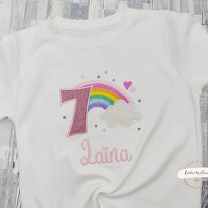 T-shirt ou body personnalisé arc en ciel pour petite fille body bébé rainbow personnalisé Cadeau enfant T shirt fille personnalisé image 6