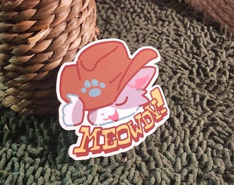 Meowdy! Cat Cowboy Sticker
