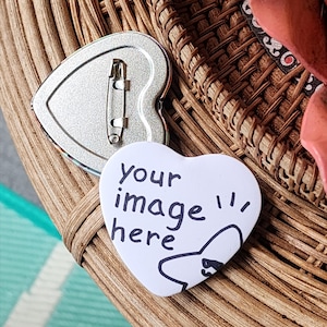 Custom Heart Shaped Button Pins
