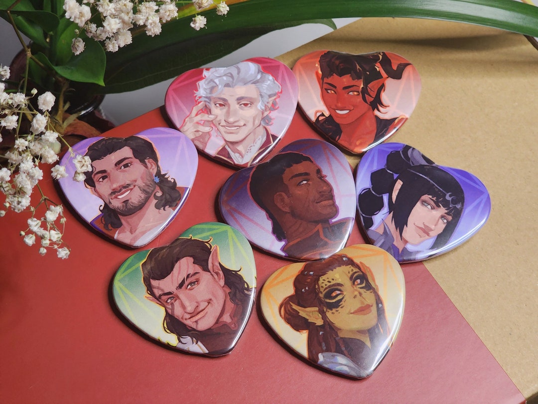 Baldurs Gate 3 Heart Button Pins