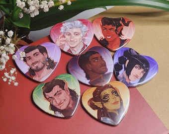 Baldurs Gate 3 Heart Button Pins