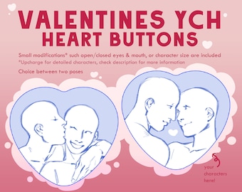 Valentines YCH Heart Button Commission