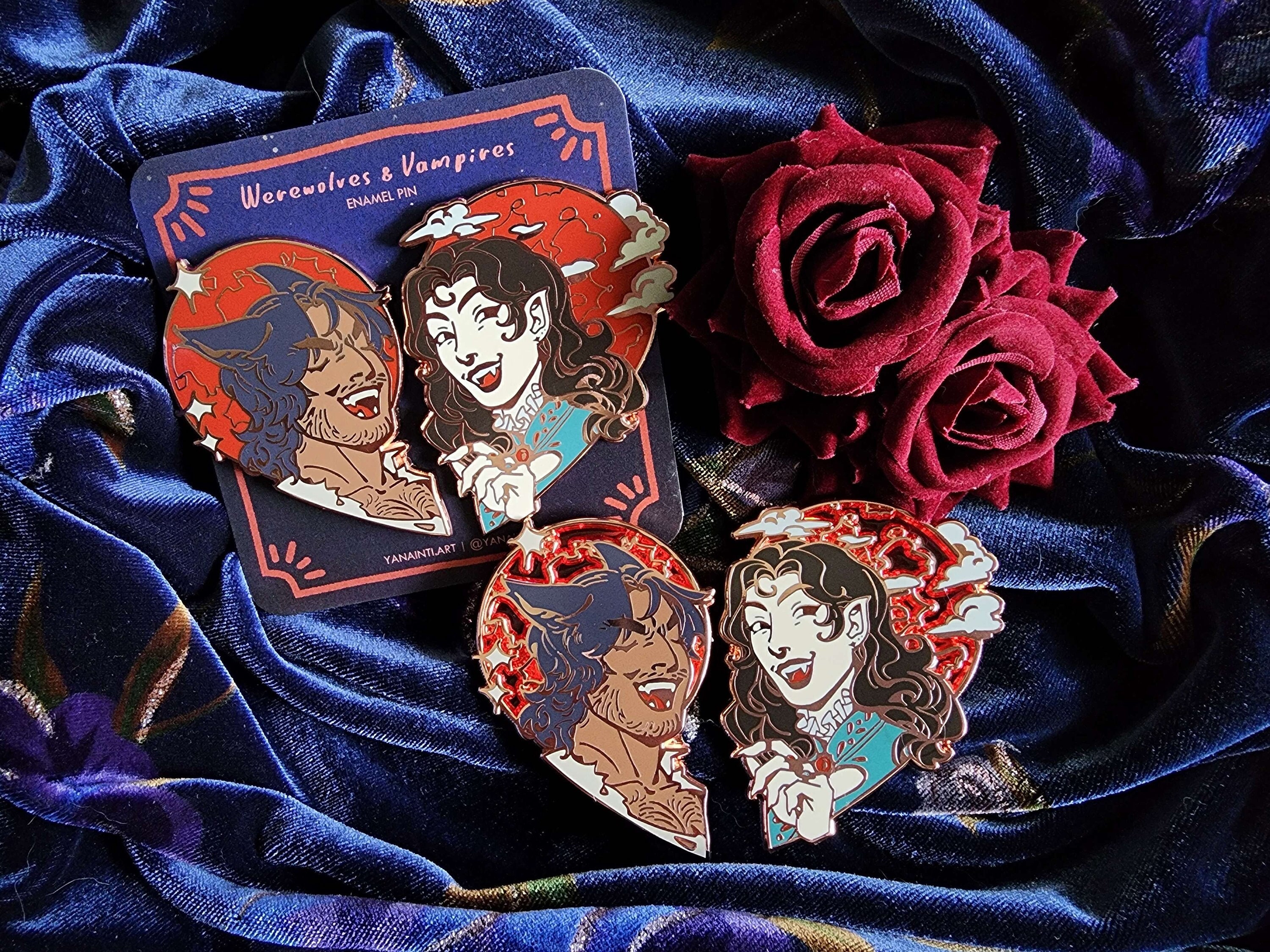 Buy Werewolves \u0026 Vampires Original Enamel Pin Online in India - Etsy, image size:3000x2250