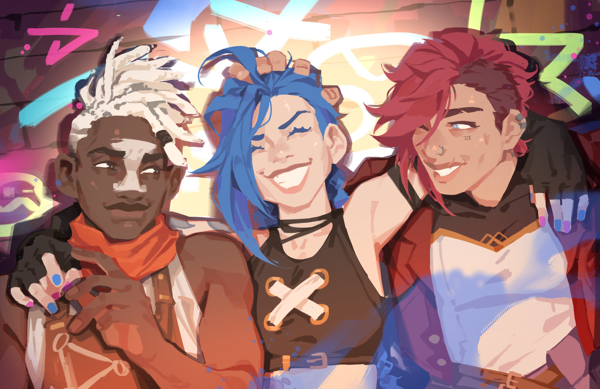 Arcane Ekko Jinx and Vi Trio Print 11x17 - Etsy