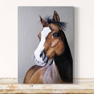 Kunstdruck, A5 Karte, Quarter Horse, Pferd, Pferdeportrait, Pferdezeichnung, Realistic Animals, Fineart, Geschenkkarte