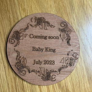 Pregnancy announcement, we’re expecting announcement, coming soon baby plaque