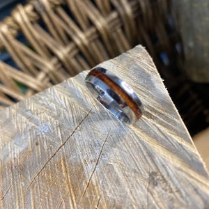 Silver ring with wooden inlay wedding band , engagement ring, wooden ring , rings for men , rings for women , handmade