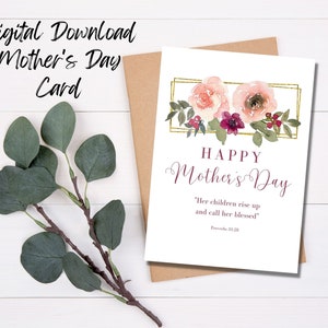 Mother's Day Printable Card, Religious Greeting Card, Digital Download ...
