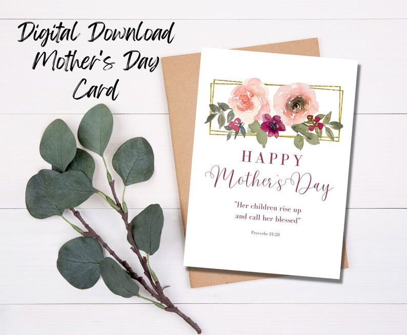 Mother's Day Printable Card, Religious Greeting Card, Digital Download ...