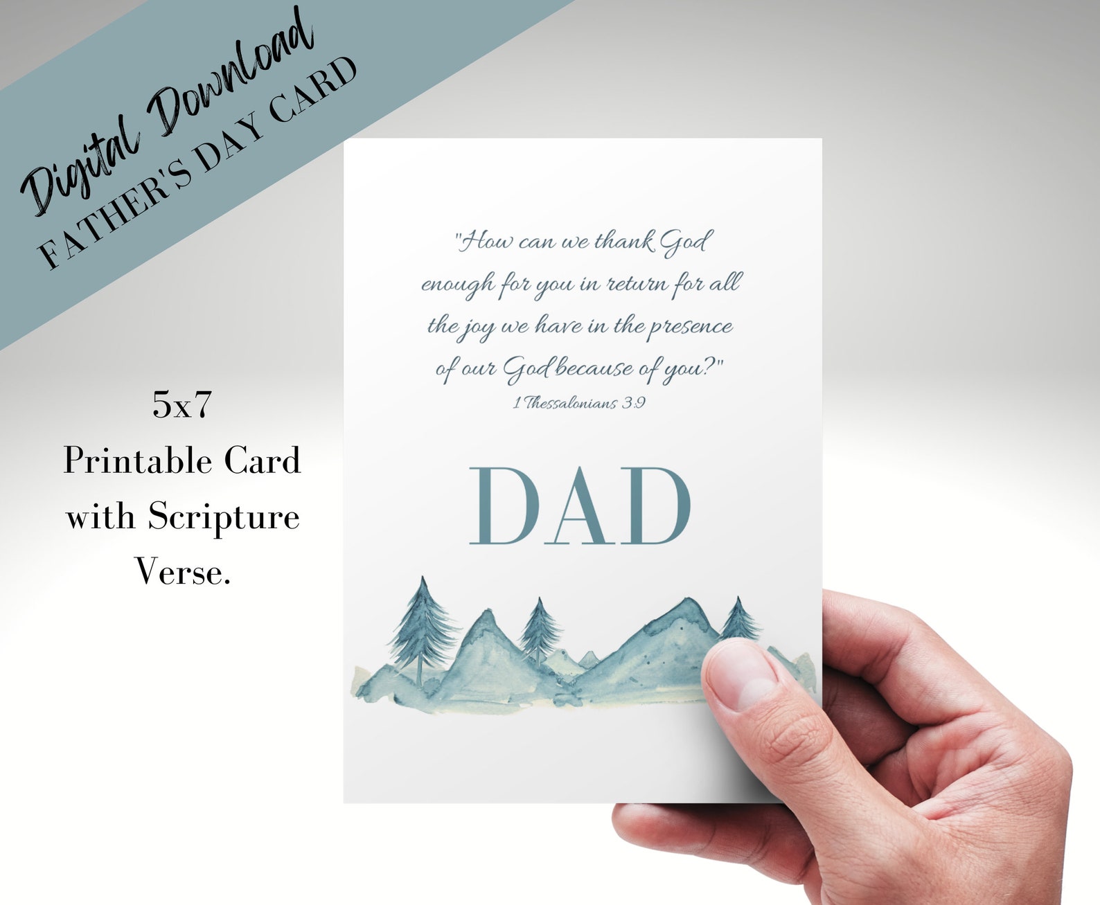 Christian Father's Day Card Digital Download, Printable Father's Day ...