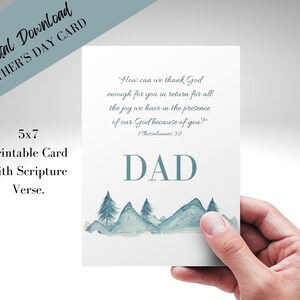 Christliche Vatertagskarte digitaler Download, druckbare Vatertagskarte, sofortiger Download des Schriftvers, Bibelverskarte für Vater,