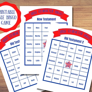 Bible Bingo Game digital download, Bible Character Bingo game printable. Instant Download Sunday School game and activity. Bible Trivia game