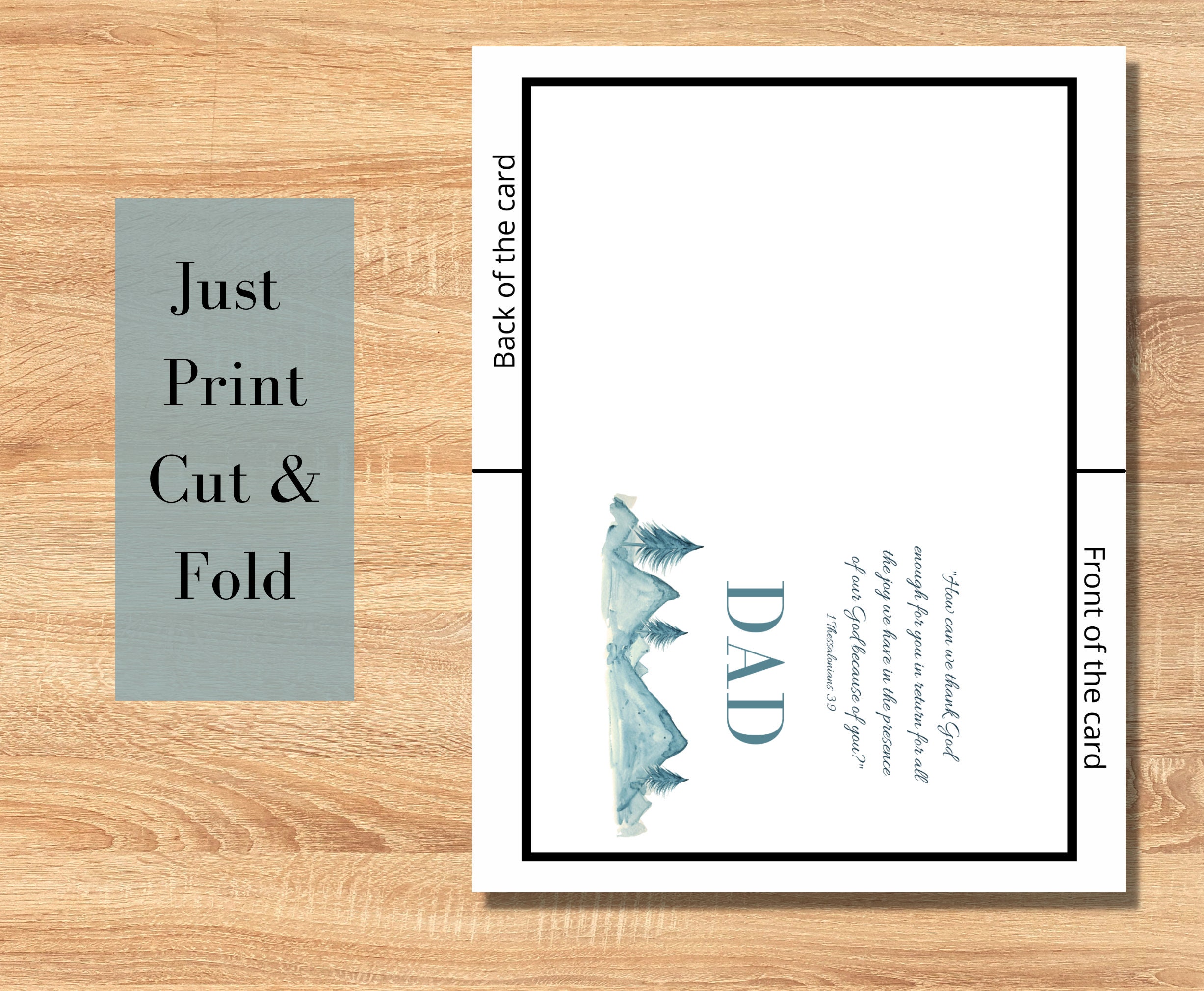 Christian Father's Day Card Digital Download, Printable Father's Day ...