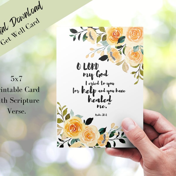 Bible Verses Get Well Card Etsy