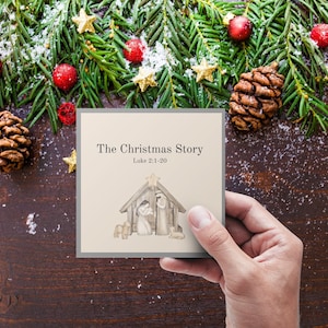 Cartes d'histoire de Noël, téléchargement instantané, cartes d'histoire de la Bible de Noël imprimables, téléchargement numérique de cartes d'histoire de la Nativité, histoire de Noël
