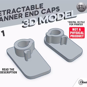 Retractable Banner End caps, 3D File. Rollup Banner. Pullup Banner End caps, Digital download, STL & OBJ file, V1