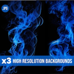 Blue Smoke on Black background, Photography Backdrop, Green Screen, Poster, wallpaper, canvas, Abstract, Colorful, Digital Download
