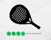 Padel Tennis Racket Clipart SVG vector, vector Illustration. Clipart, Instant Download, Line Art, Sketch SVG, Pdf, Ai & Png file.
