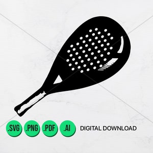 Può includere: Silhouette in bianco e nero di una racchetta da paddle tennis. La racchetta ha una testa rotonda con una superficie testurizzata e un manico lungo.