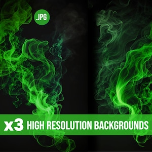 Green Smoke on Black background, Photography Backdrop, Green Screen, Poster, wallpaper, canvas, Abstract, Colorful, Digital Download