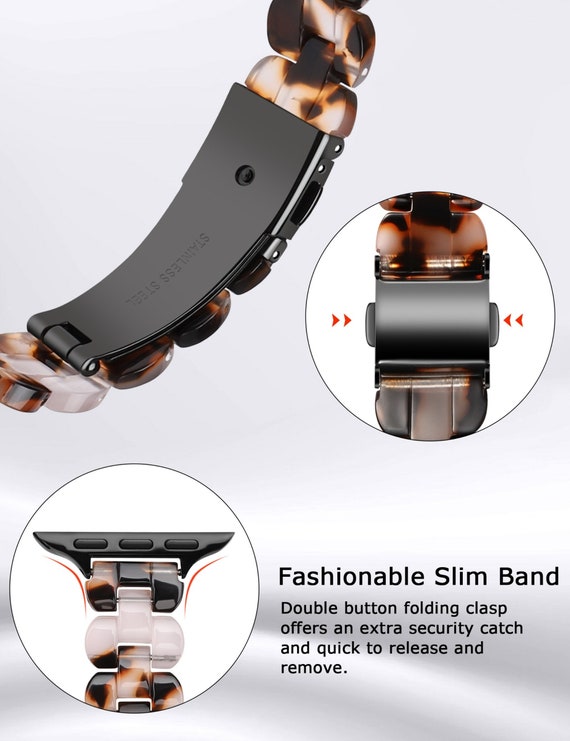 Apple Watch Band 38mm 40mm 41mm Slim Resin Strap Lightweight Thin Bracelet  Fashion Wristband Women Men Iwatch Series SE 7 6 5 4 3 2 1 