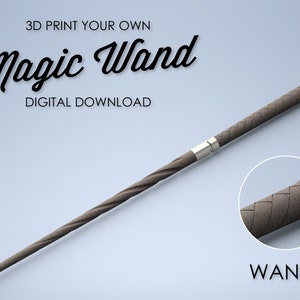 Spiral Magic Wand - 3D Print File - Wizard Wand / Witch Wand Digital File - Wand 1