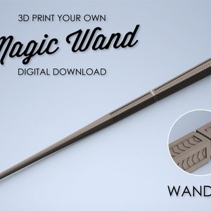 Armored Magic Wand - 3D Print File - Wizard Wand / Witch Wand Digital File - Wand 23
