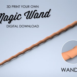 Curled Magic Wand - 3D Print File - Wizard Wand / Witch Wand Digital File - Wand 11