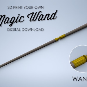 Slim Magic Wand - 3D Print File - Wizard Wand / Witch Wand Digital File - Wand 2