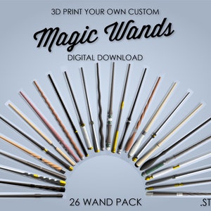 26 Magic Wand Bundle - 3D Print File - Wizard Wand / Witch Wand Digital File