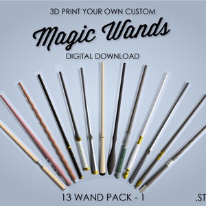 13 Magic Wand Bundle #1 - 3D Print File - Wizard Wand / Witch Wand Digital File