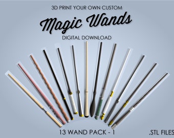 13 Zauberstab Bundle #1 - 3D Druck Datei - Zauberstab / Hexenstab Digitale Datei