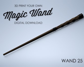 Wavey Magic Wand - 3D Print File - Wizard Wand / Witch Wand Digital File - Wand 25