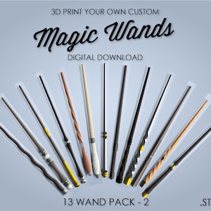 13 Magic Wand Bundle #2 - 3D Print File - Wizard Wand / Witch Wand Digital File