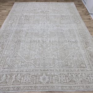 9.3x12.3 Neutral Turkish Rug,handknotted Wool rug,large 9x12 rug,Oushak  antique rug,Livingroom rug,bedroom rug,handmade rug