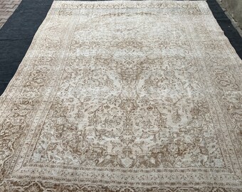 9x12.4 vintage rug,turkish wool rug,oushak rug,handknotted extra large rug,antique rug,livingroom rug,bedroom rug,kitchen rug,oversize rug