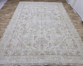 Handgeknüpfter Oushak Wollteppich: 230x300 Vintage Türkischer Teppich